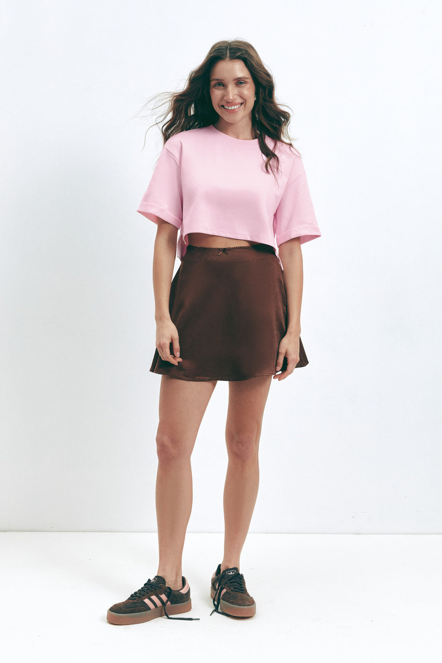 Pink Oversized Cropped T-Shirt - SOLMAR