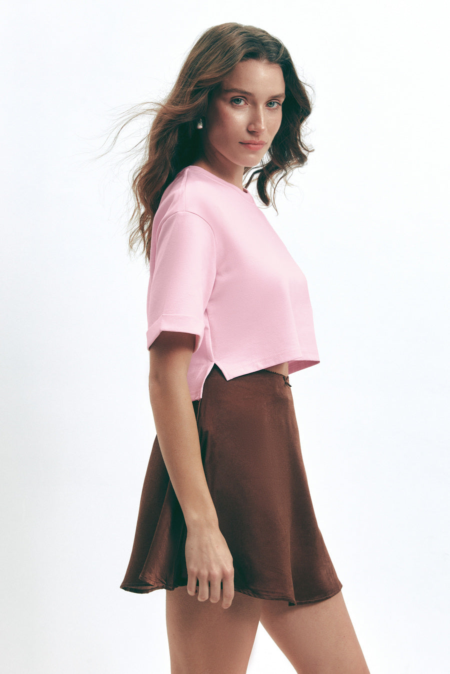 Pink Oversized Cropped T-Shirt - SOLMAR