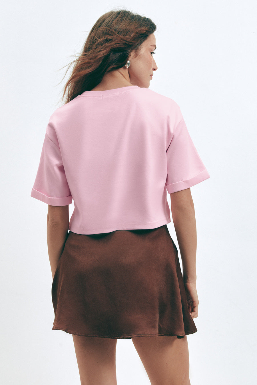 Pink Oversized Cropped T-Shirt - SOLMAR
