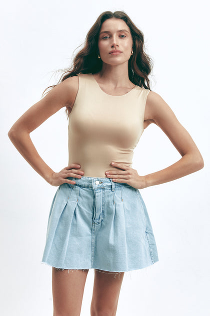 Beige Basic Tank Top - SOLMAR