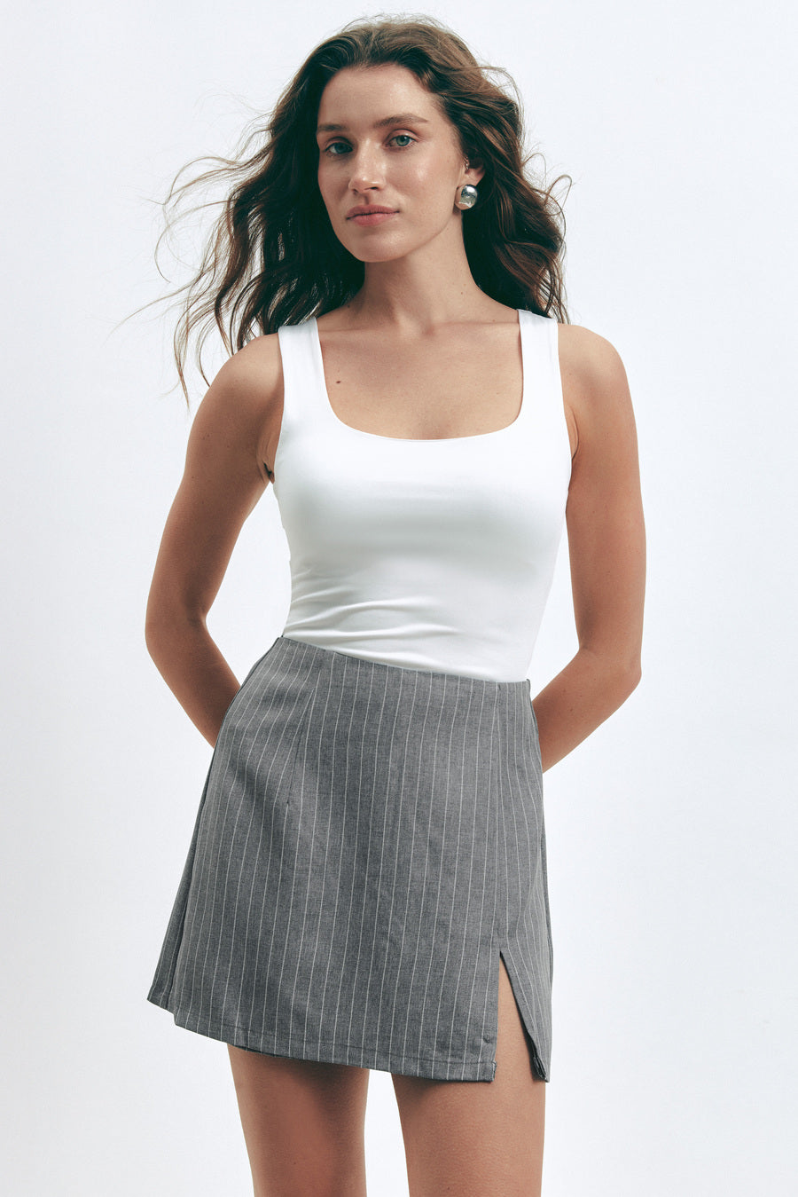 White Basic Tank Top - SOLMAR