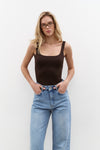 NEW Dark Brown Square Neck Bodysuit