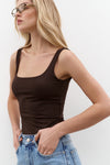 NEW Dark Brown Square Neck Bodysuit