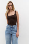 NEW Dark Brown Square Neck Bodysuit