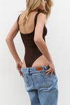 NEW Dark Brown Square Neck Bodysuit