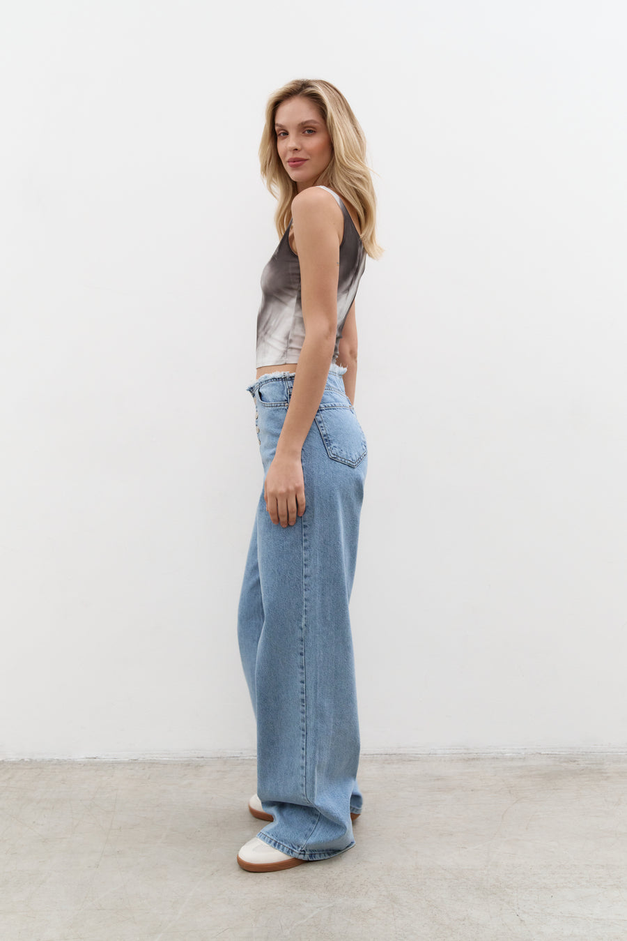 Grey Gradient Effect Tank Top