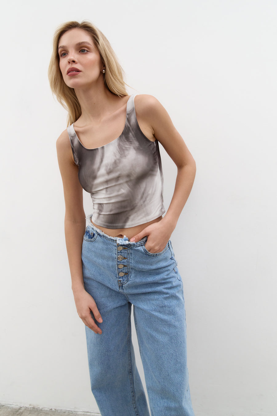 Grey Gradient Effect Tank Top - SOLMAR