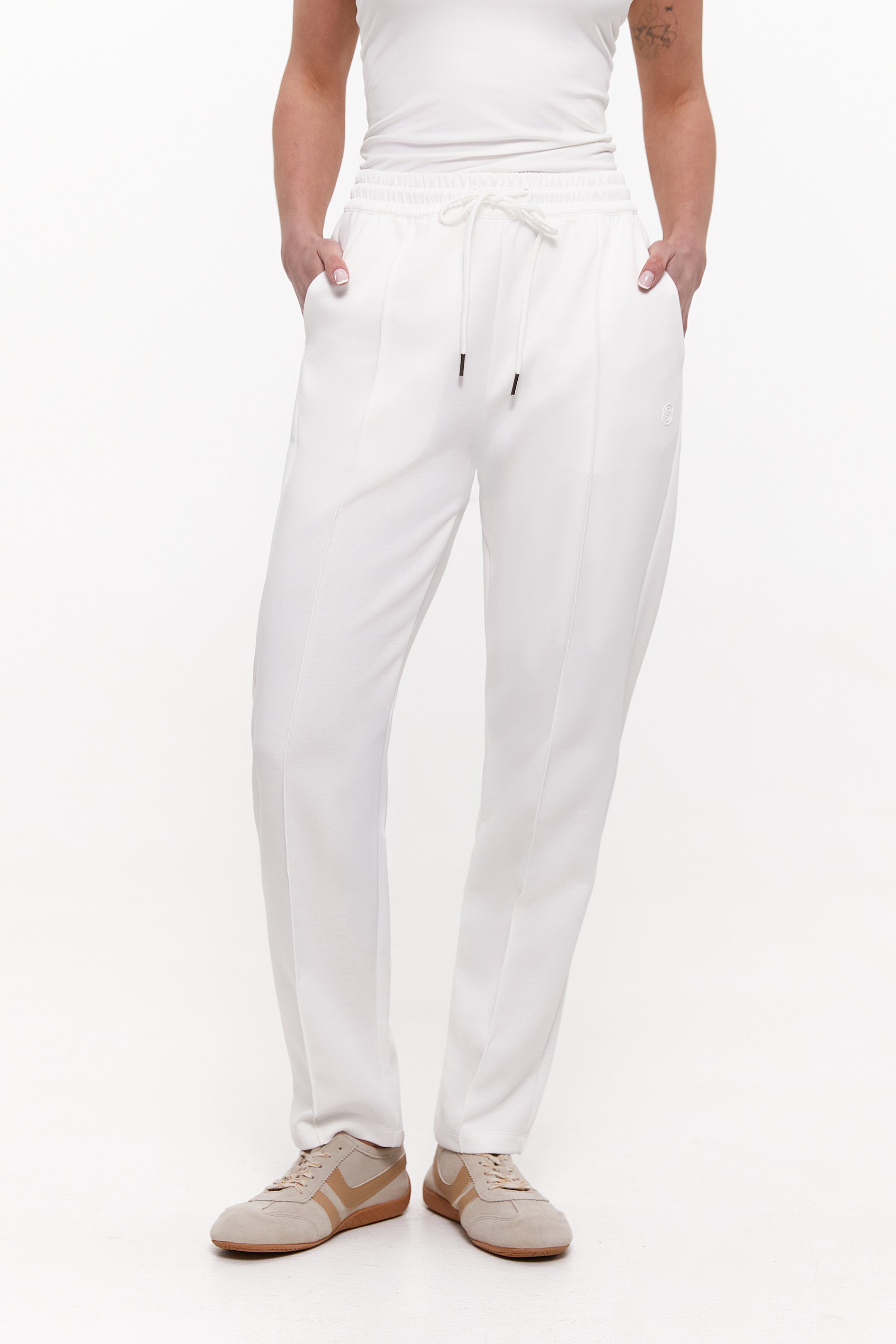 Classic White High Waist Cropped Pants