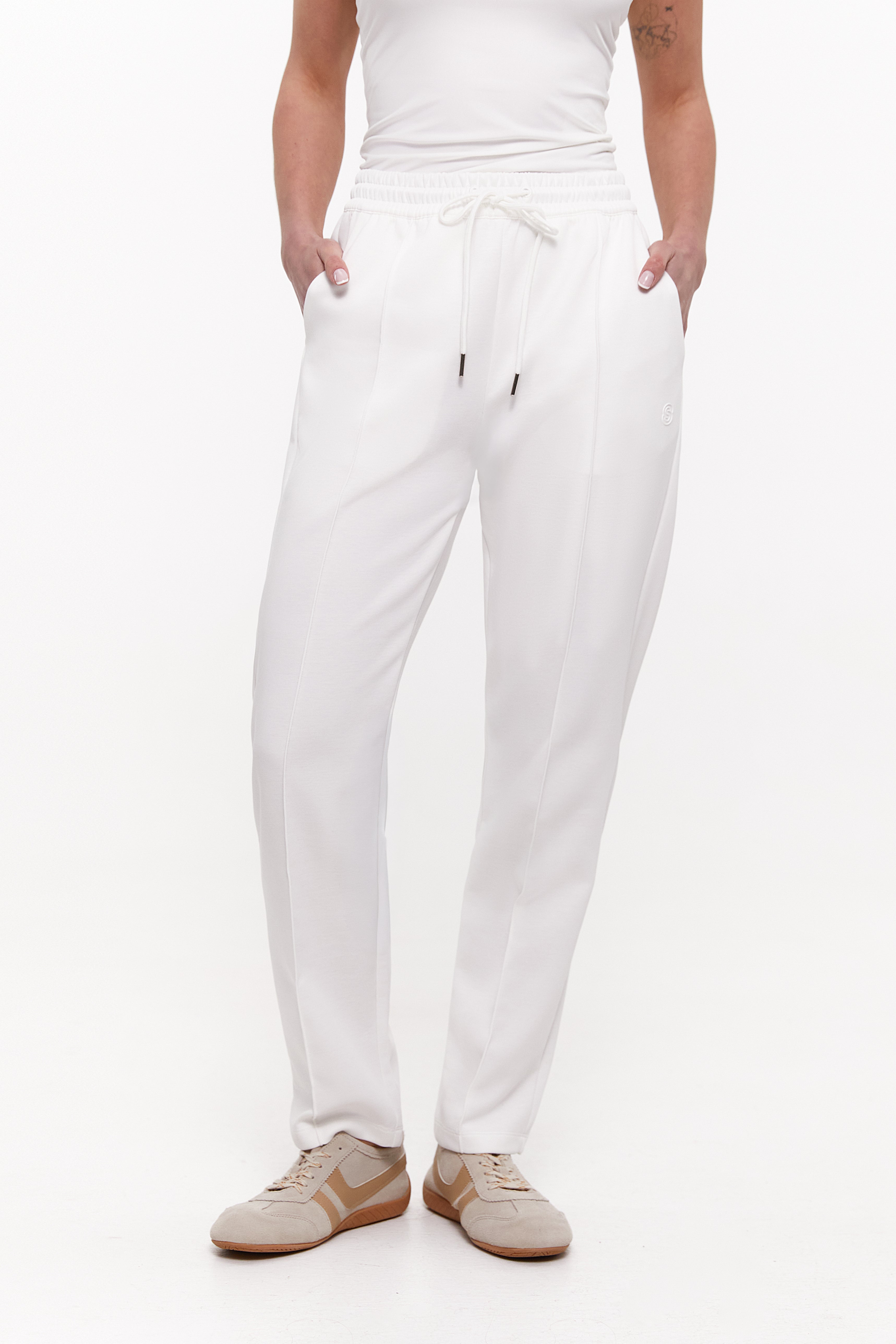 White High Waist Cropped Pants