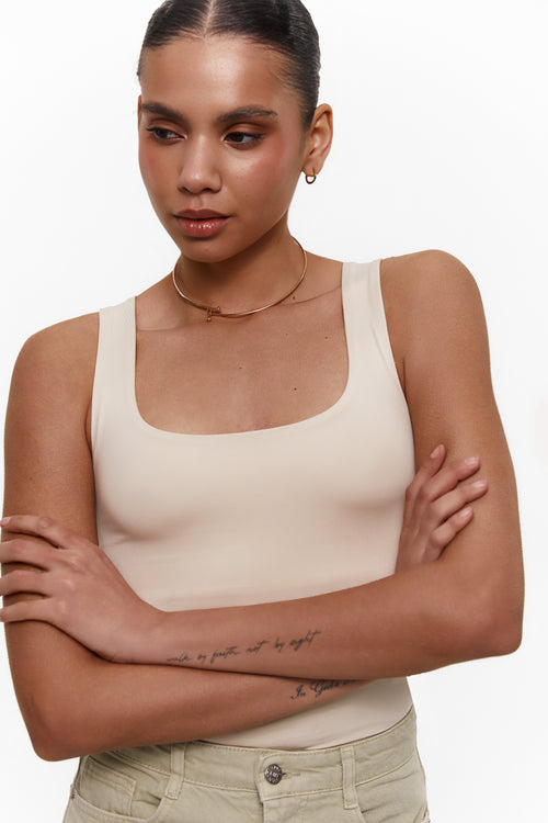 Basic tank top, Cream