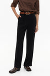 Black Classic Straight Pleated Trousers