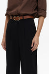 Black Classic Straight Pleated Trousers