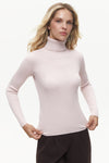 Powder Pink Fine Ribbed Turtleneck