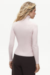 Powder Pink Fine Ribbed Turtleneck
