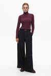 Ribbed turtleneck sweater in color red