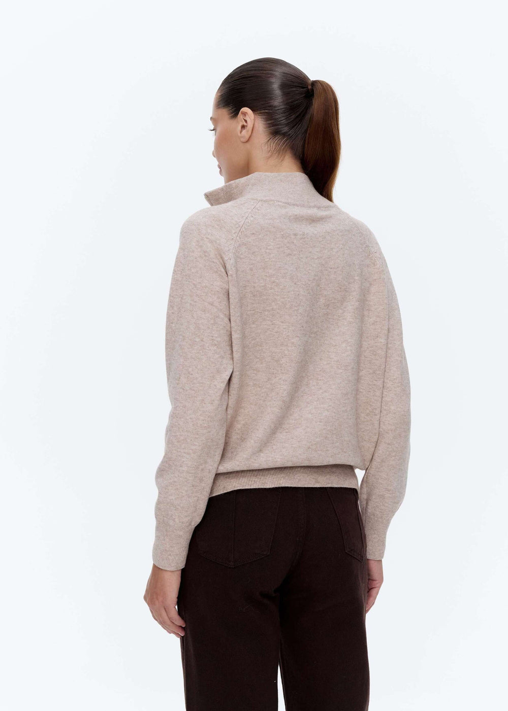 Zip knit bomber, Beige