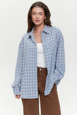 Plaid shirt with chest pocket, Grey