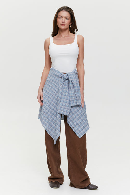 Plaid shirt with chest pocket, Grey