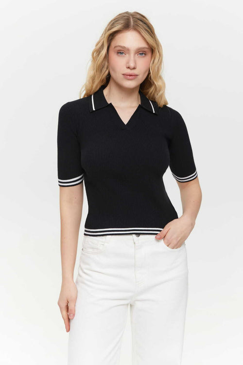 Black Classic knit Polo jumper