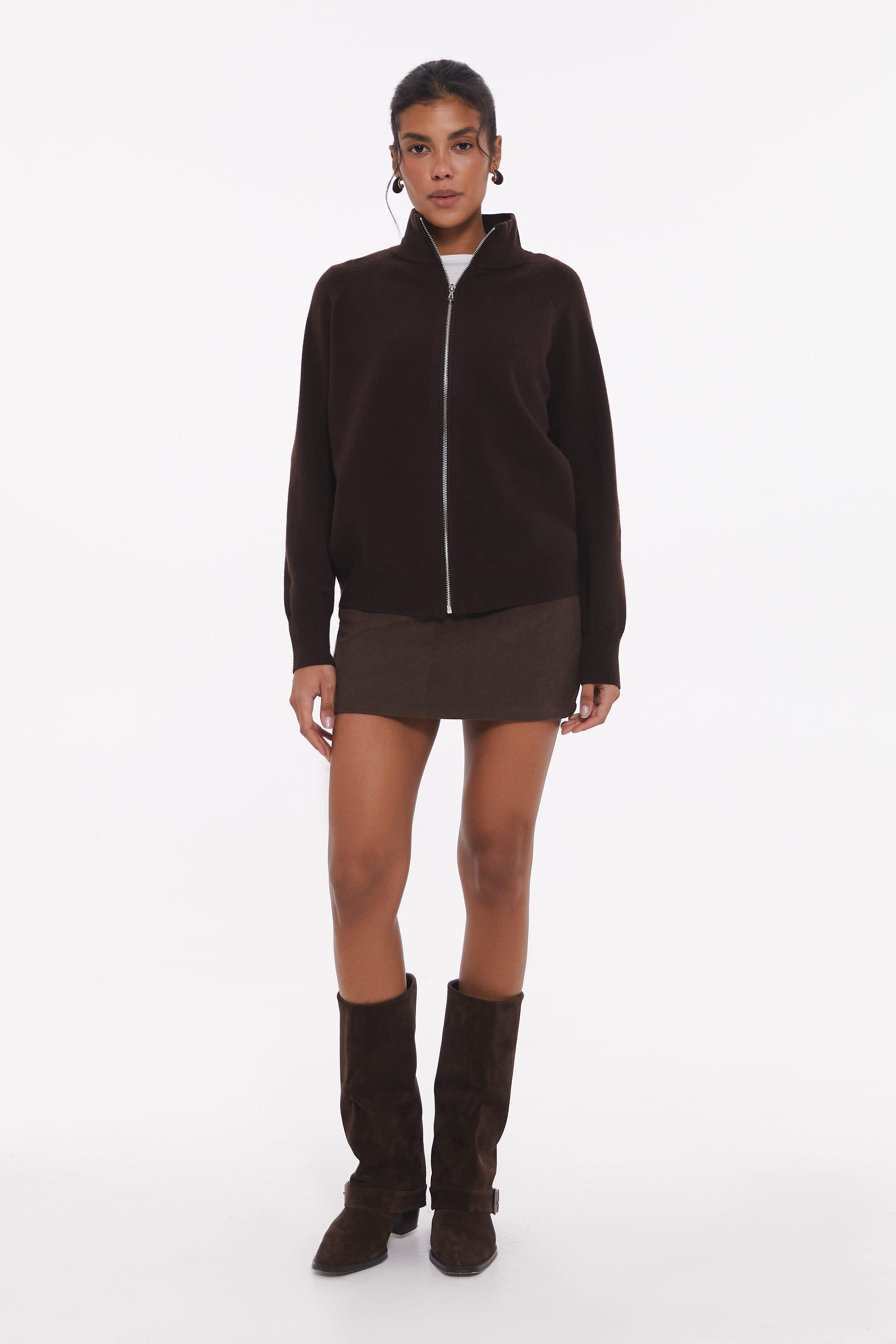 Brown Soft Knit Cardigan