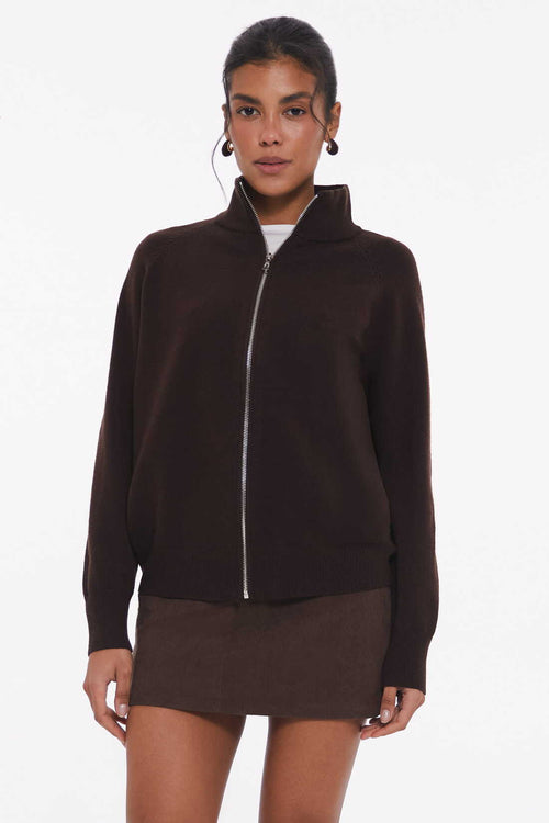 Brown Soft Knit Cardigan