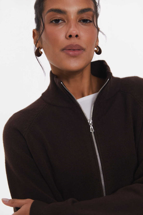 Brown Soft Knit Cardigan