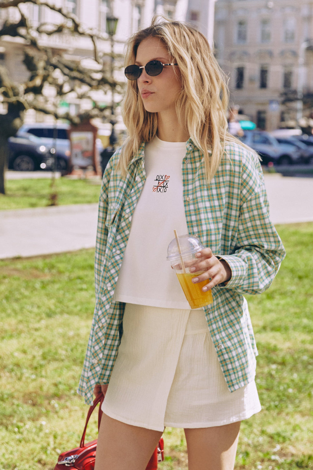 NEW Green Relaxed Fit Check Cotton Shirt