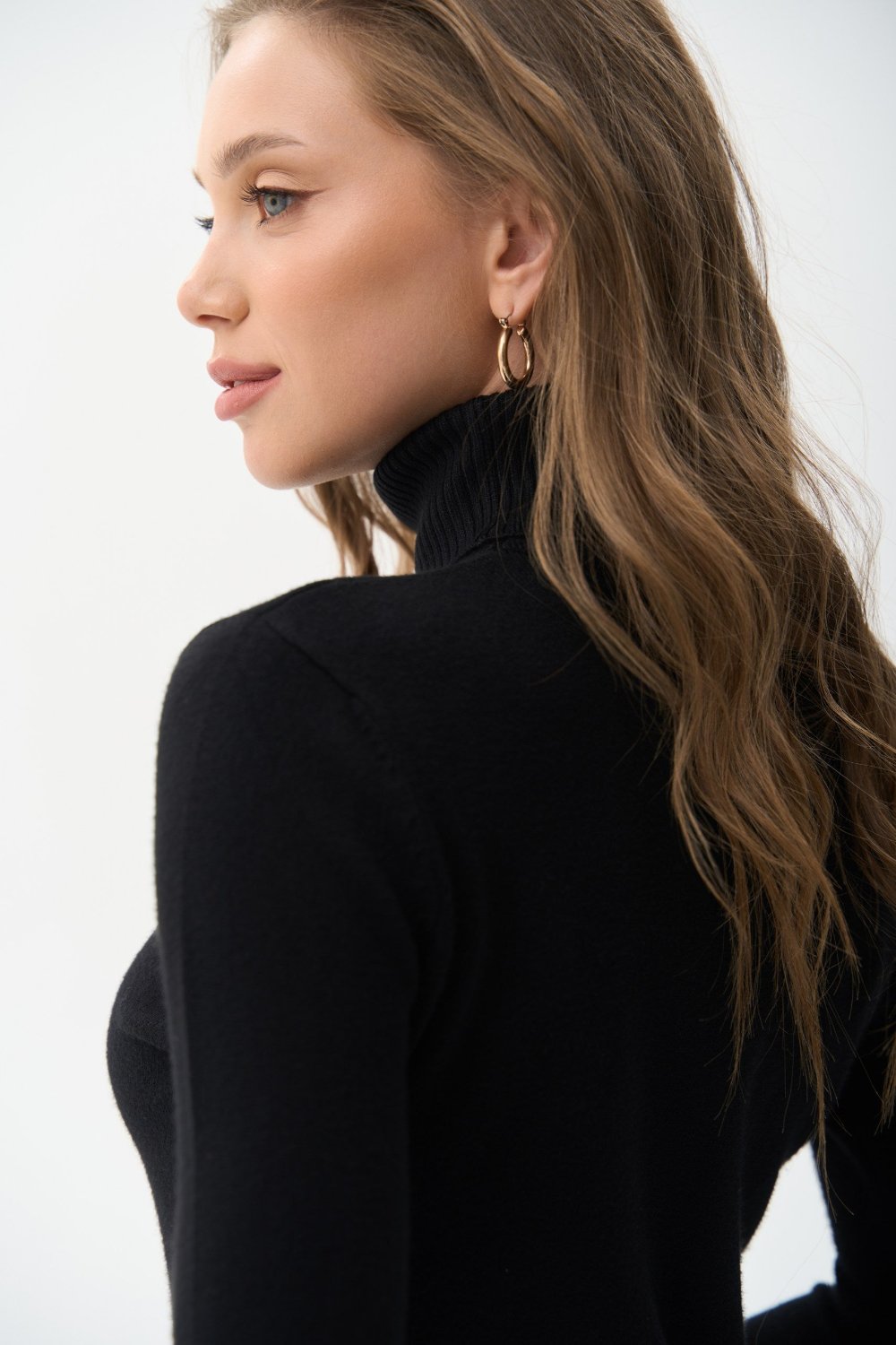 Turtleneck sweater in color black - SOLMAR