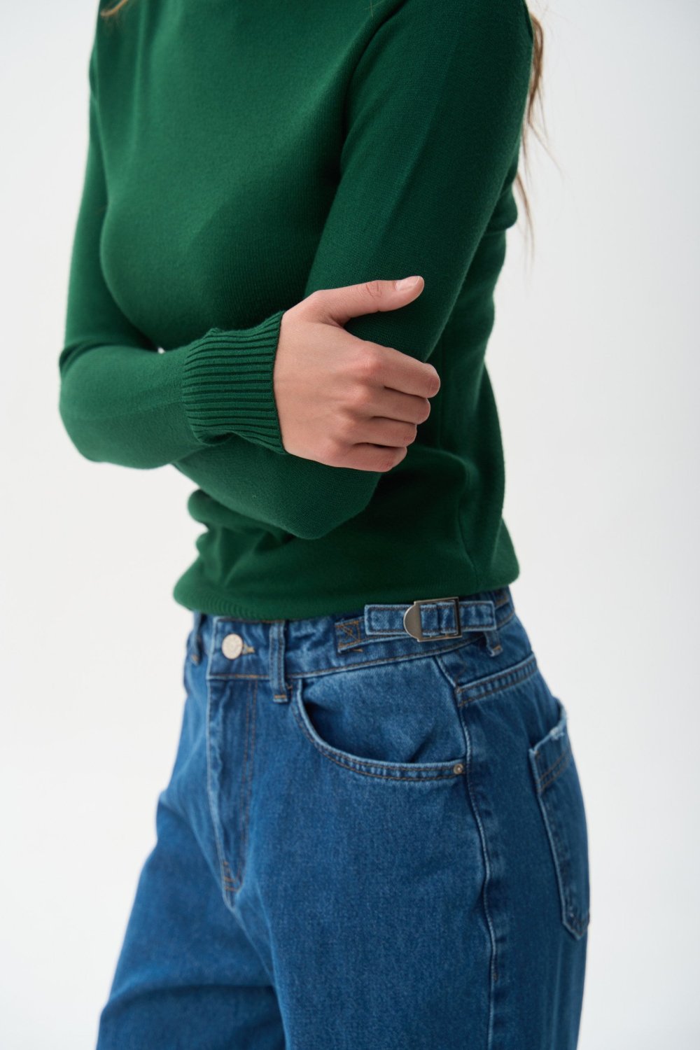 Turtleneck sweater in color green - SOLMAR