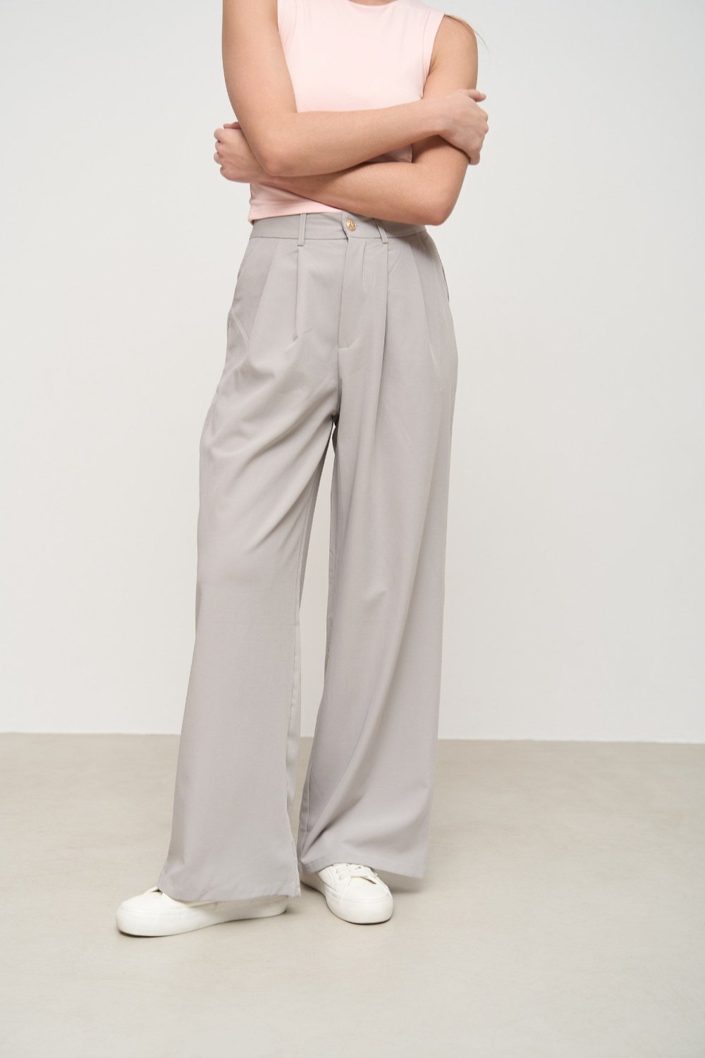 Grey Wide Leg Pants