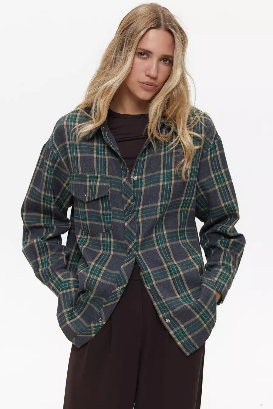 Green Large Check Shirt