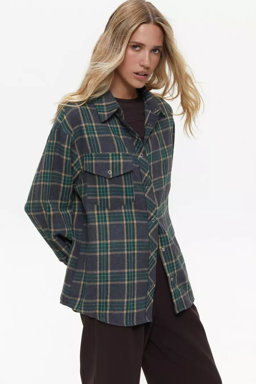 Green Large Check Shirt