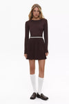 Brown Skirt with White Stripe