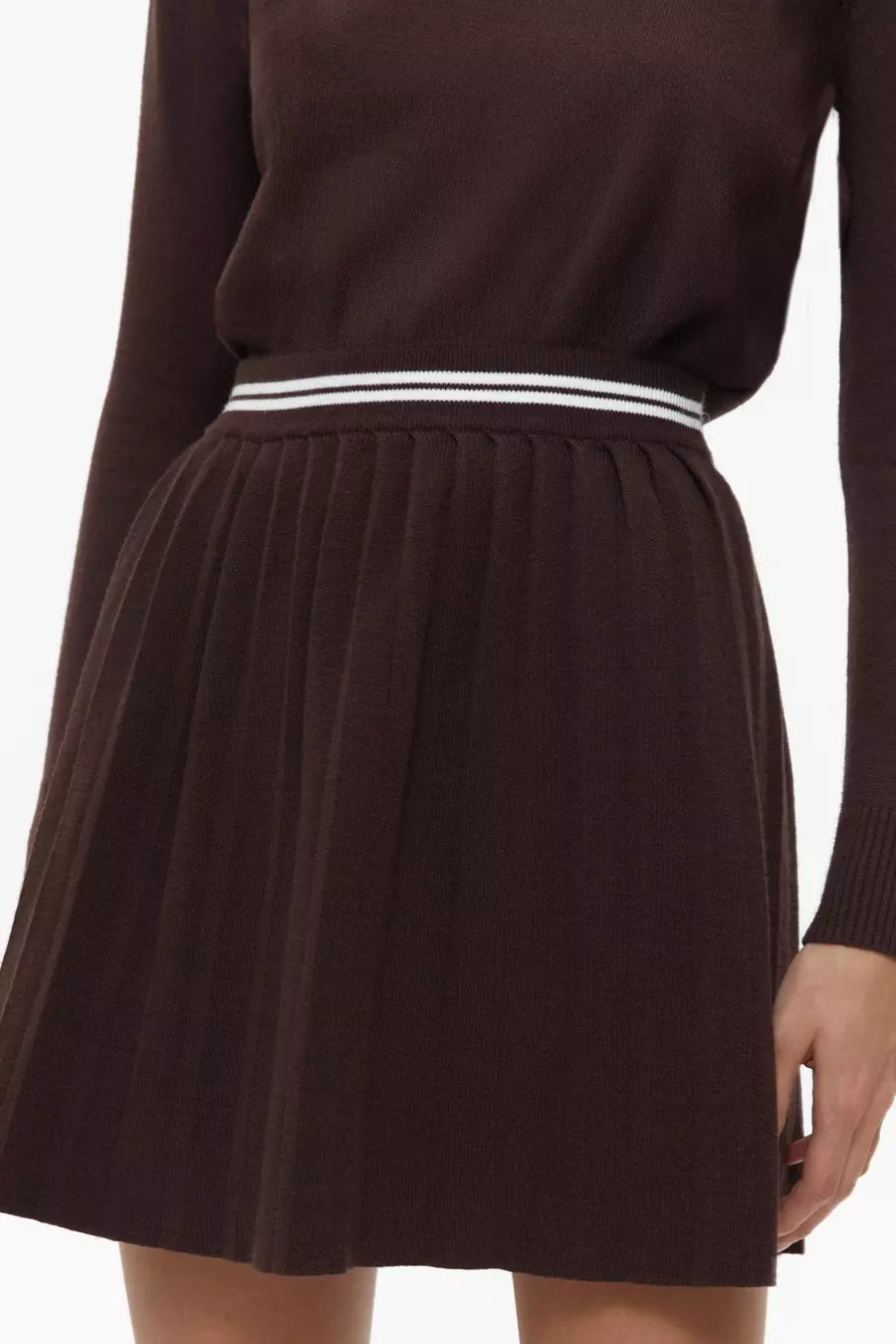 Brown Skirt with White Stripe