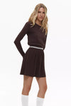 Brown Skirt with White Stripe