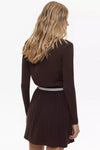 Brown Skirt with White Stripe