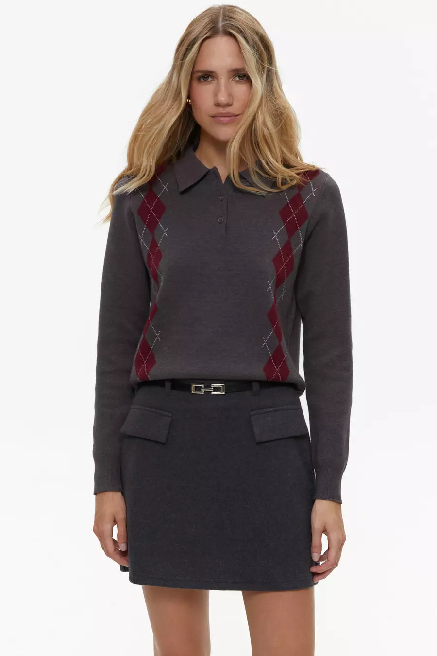 Grey Skirt with Pocket Detail