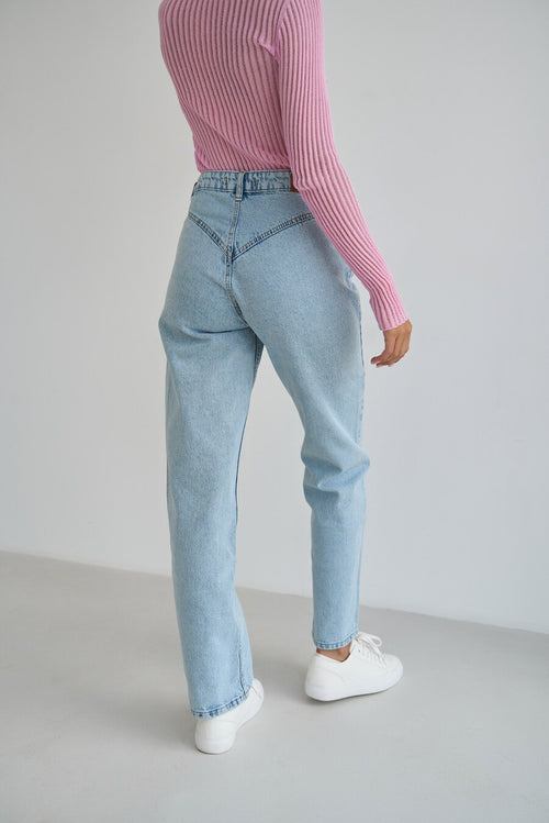 STRAIGHT jeans with a curly coquettish blue color - SOLMAR