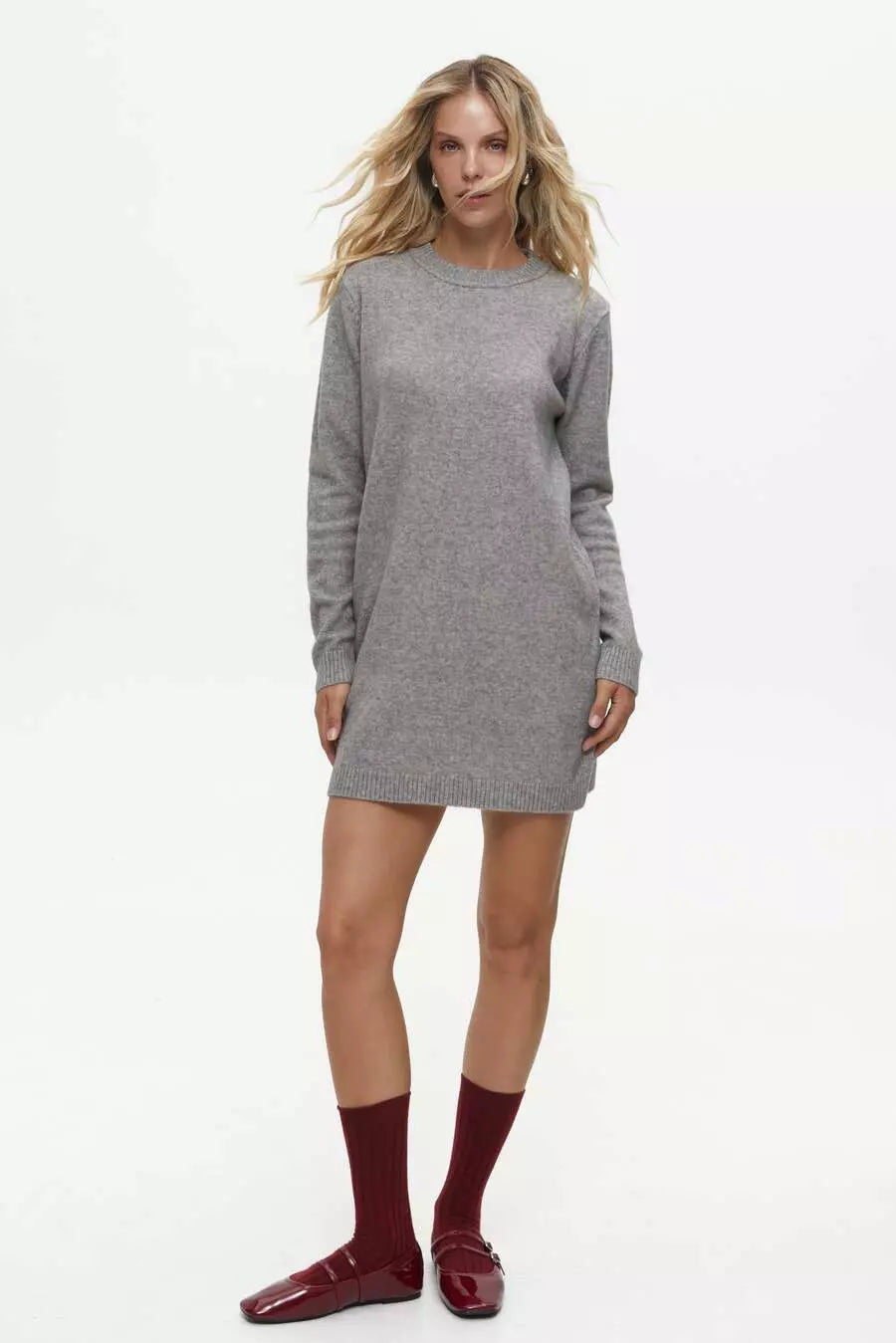 Grey Oversized Sweater Dress