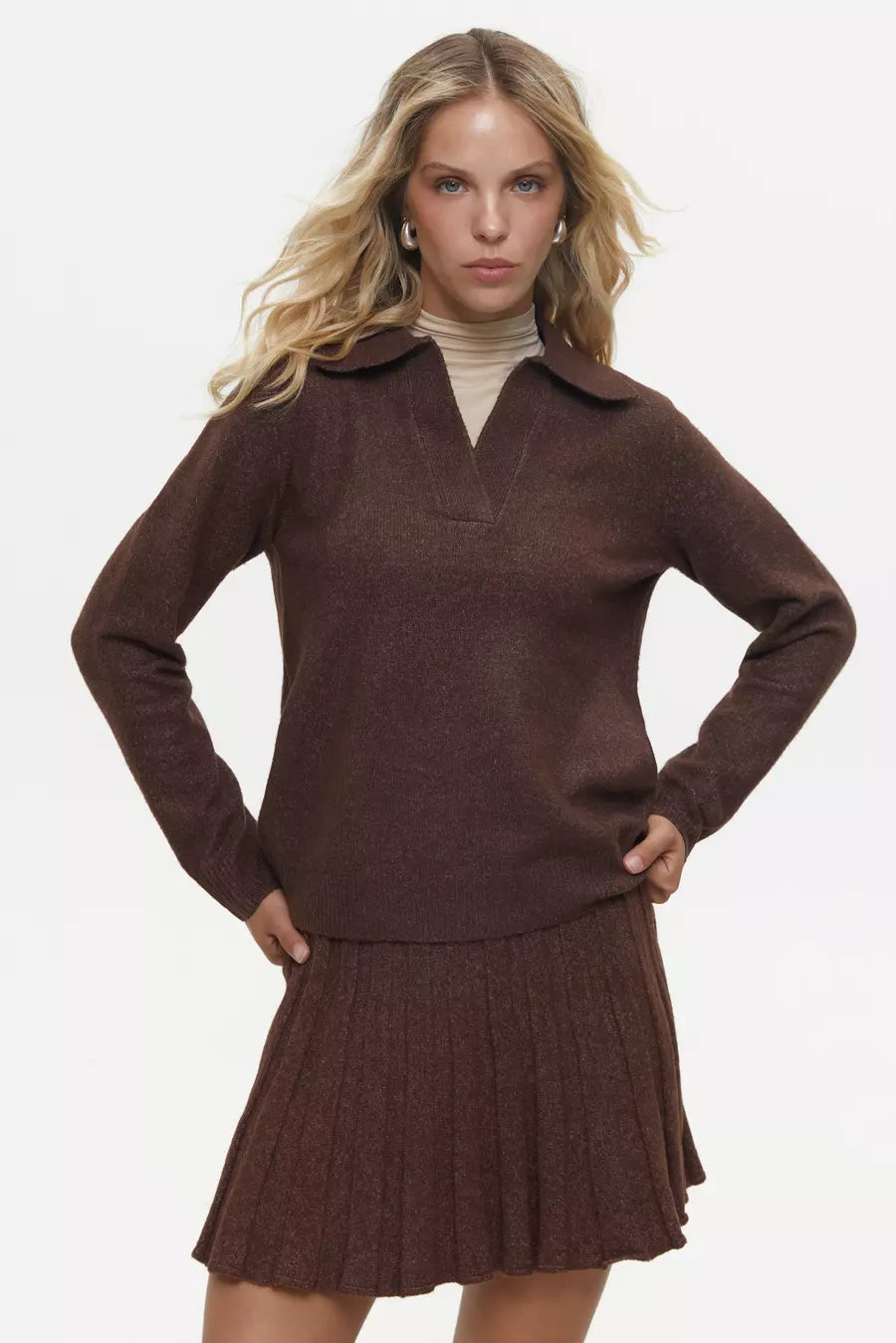 Brown Polo Sweater
