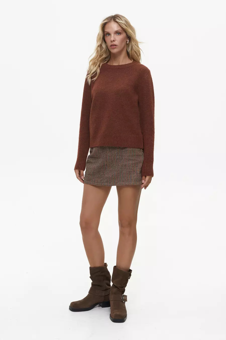 Orange Textured Knit Sweater
