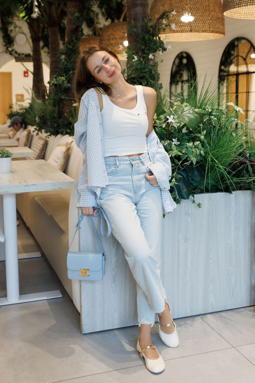 Tank Top with a White Pocket - SOLMAR