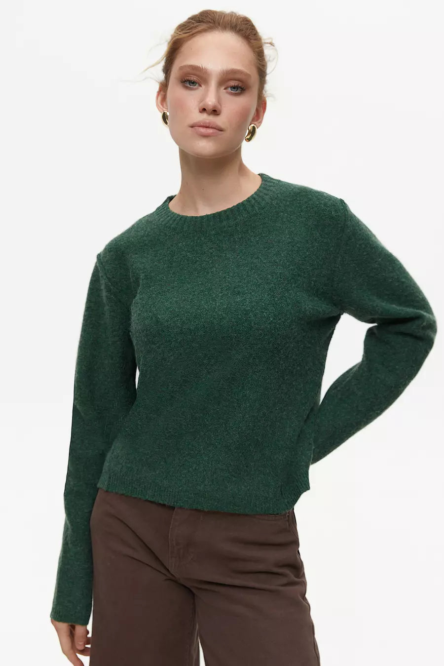 Green Crop Sweater