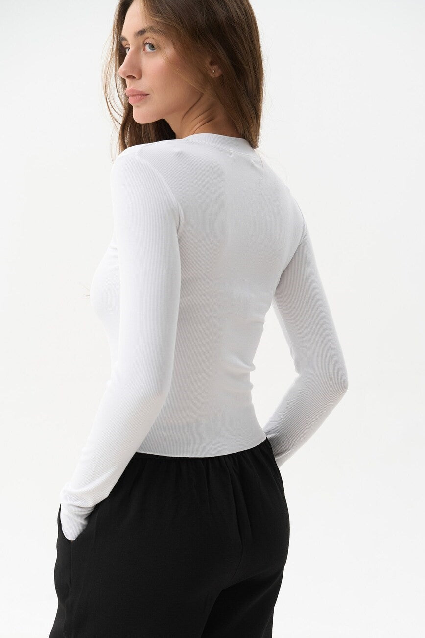 White longsleeve with buttons - SOLMAR