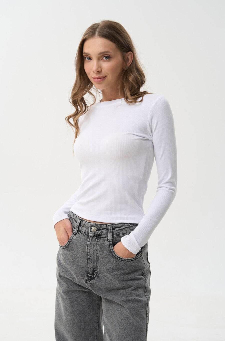 White Long Sleeve Viscose Shirt - SOLMAR